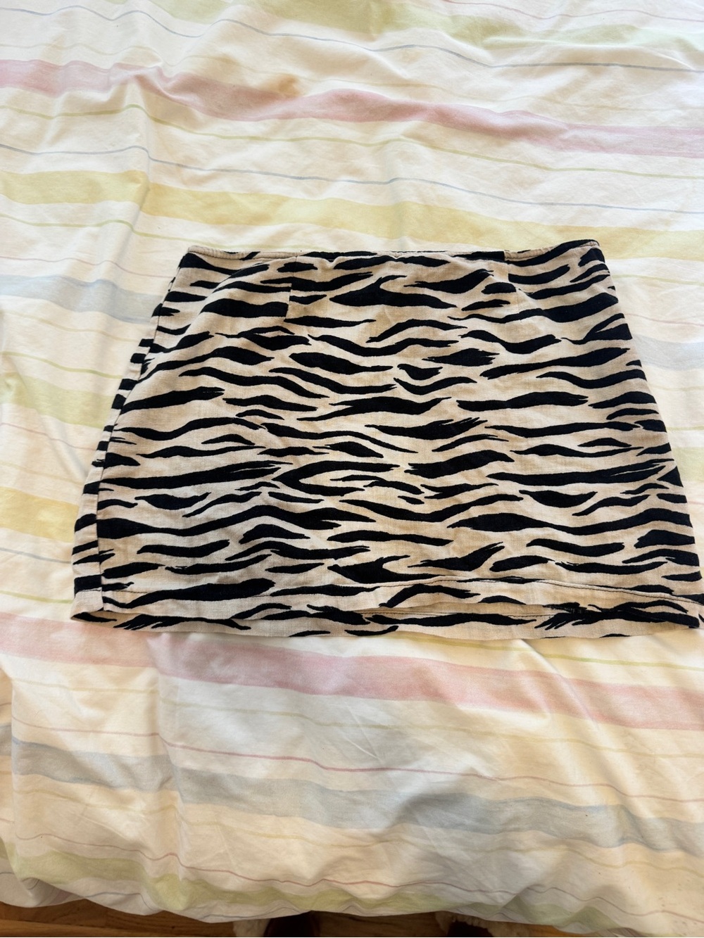 Glassons Zebra-Print Mini Skirt - Black & Cream